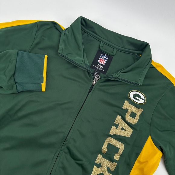 Women's NFL Team Apparel Green Bay Packers Football Full Zip Track Jacket Size S - Picture 1 of 6
